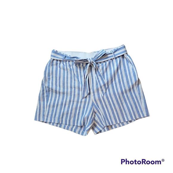 Lane Bryant Linen Blend Striped High Rise Shorts. Size 16. - Picture 1 of 7